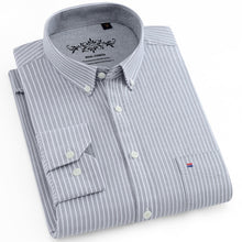 Load image into Gallery viewer, Men&#39;s Plaid Checked Oxford Button-down Shirt Chest