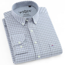 Load image into Gallery viewer, Men&#39;s Plaid Checked Oxford Button-down Shirt Chest
