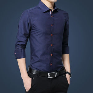 Legible Casual Social Formal shirt Men long Sleeve Shirt Business
