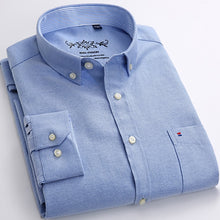 Load image into Gallery viewer, Men&#39;s Plaid Checked Oxford Button-down Shirt Chest