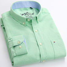 Load image into Gallery viewer, Men&#39;s Plaid Checked Oxford Button-down Shirt Chest