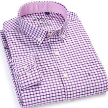 Load image into Gallery viewer, Men&#39;s Plaid Checked Oxford Button-down Shirt Chest