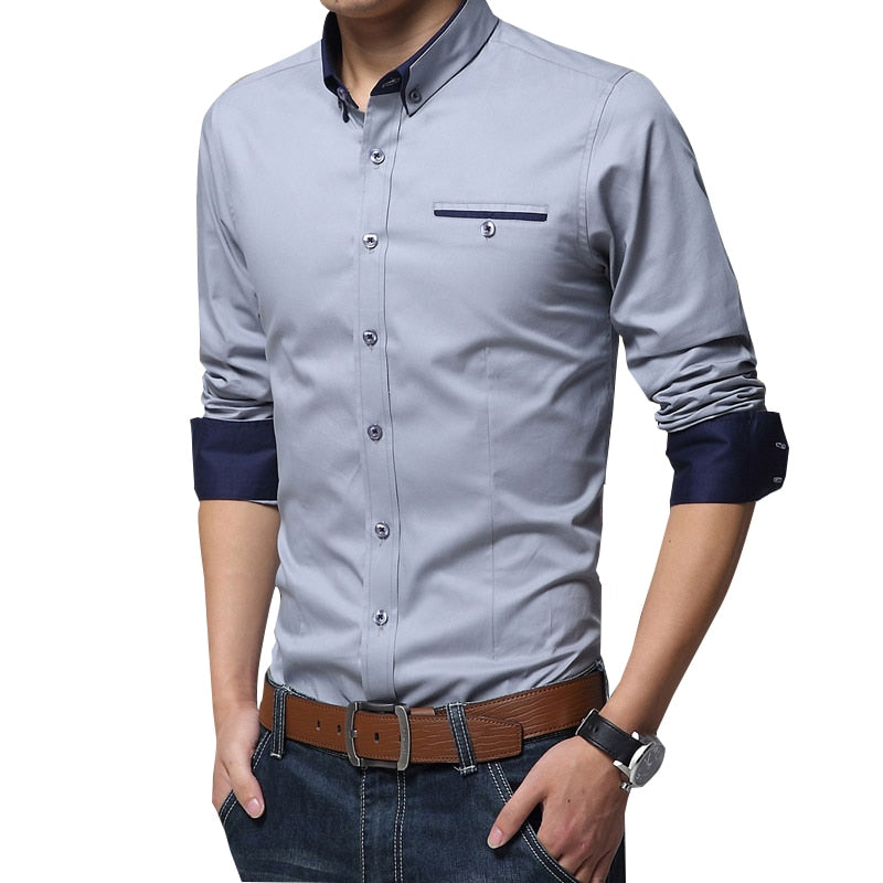 Legible Casual Social Formal shirt Men long Sleeve Shirt Business